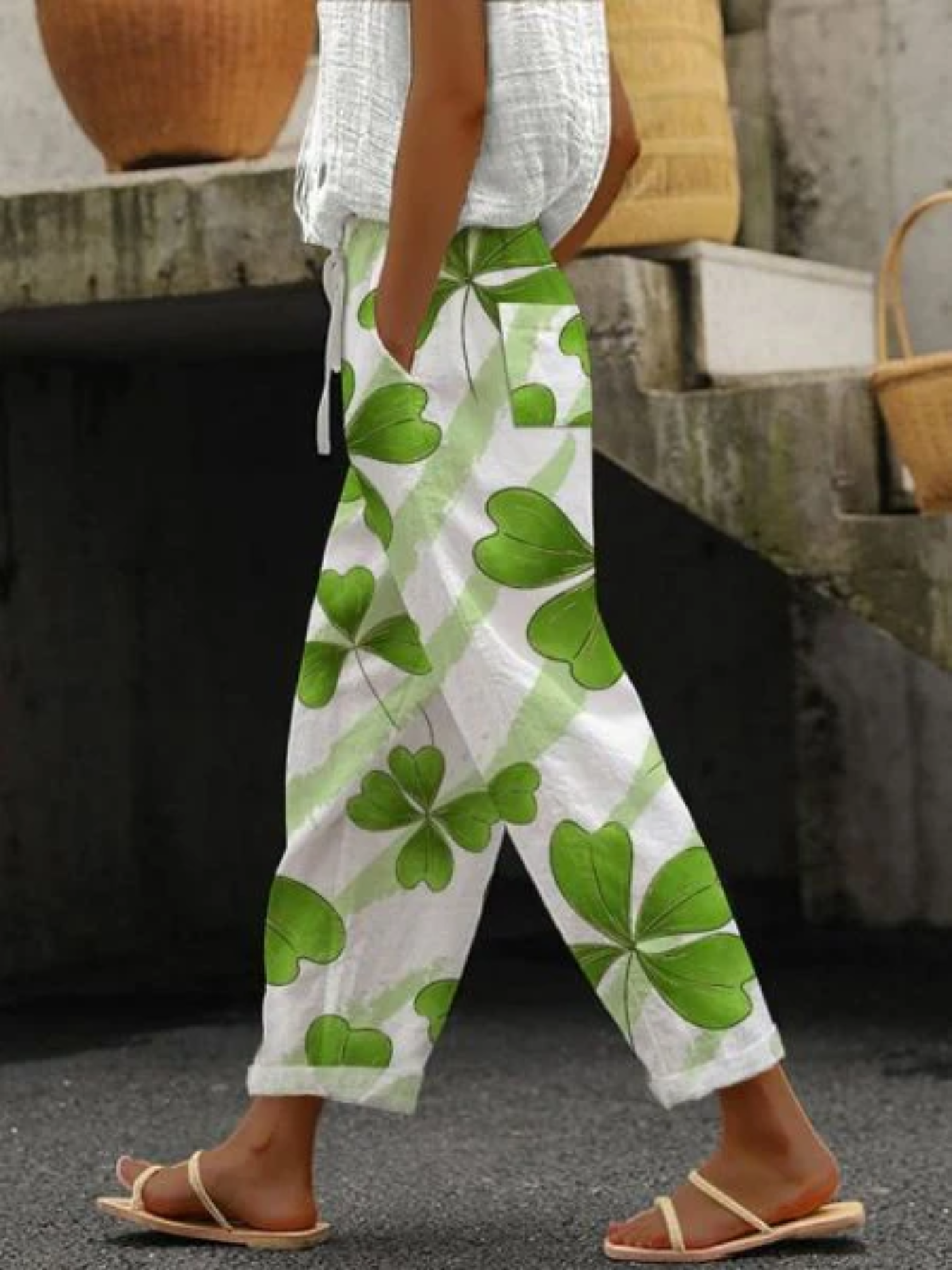 Blumen Weite Hosen für Frauen