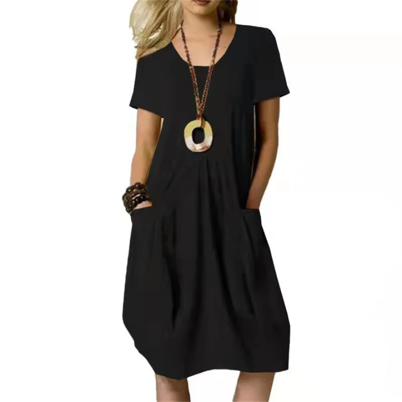 Elegantes A-Linie Kurzärmliges Kleid