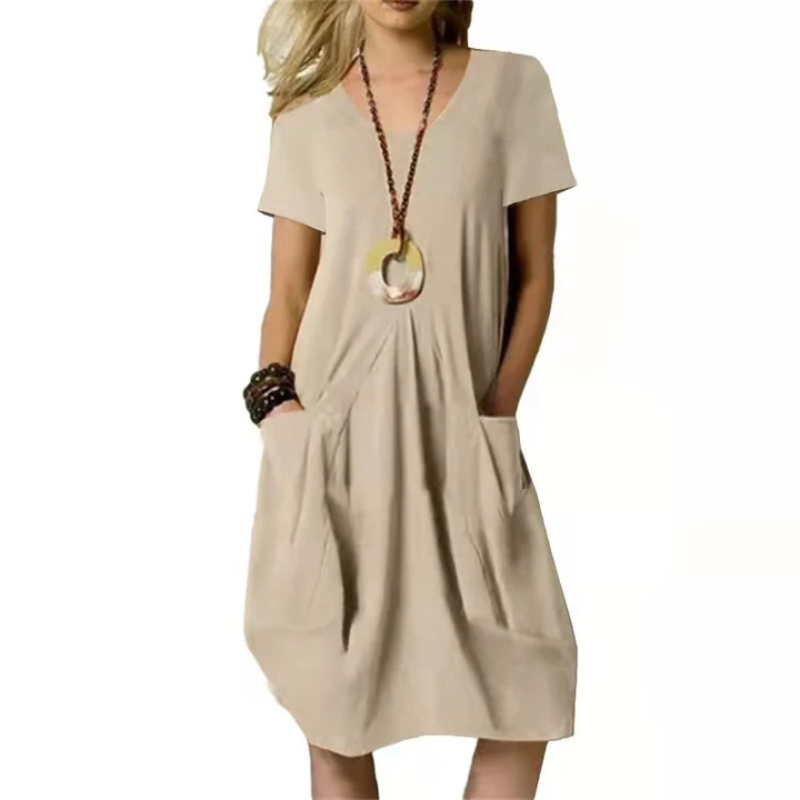 Elegantes A-Linie Kurzärmliges Kleid