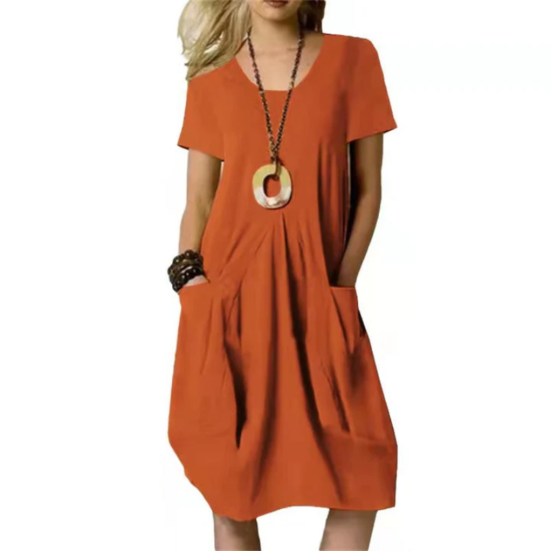 Elegantes A-Linie Kurzärmliges Kleid