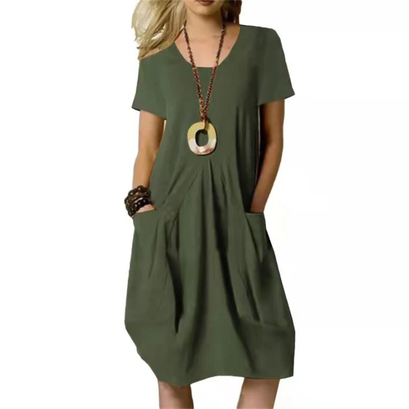 Elegantes A-Linie Kurzärmliges Kleid