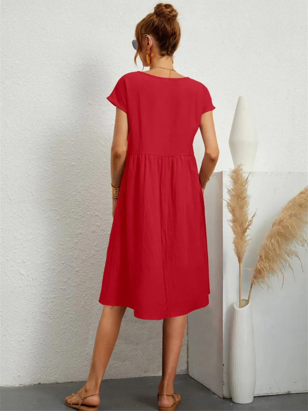 Elegantes Kurzärmliges Party Kleid 