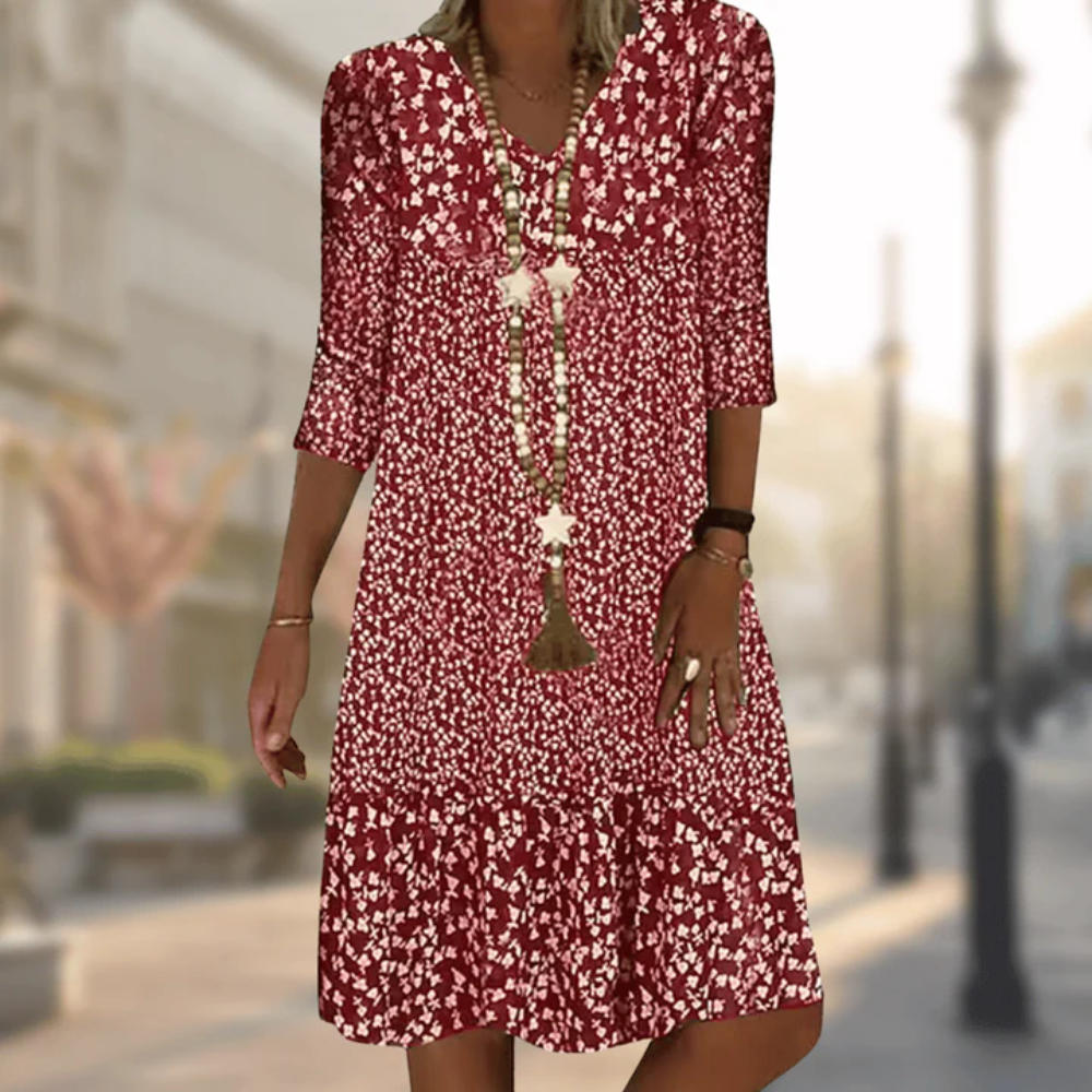 Elegantes V-Ausschnitt Kleid 