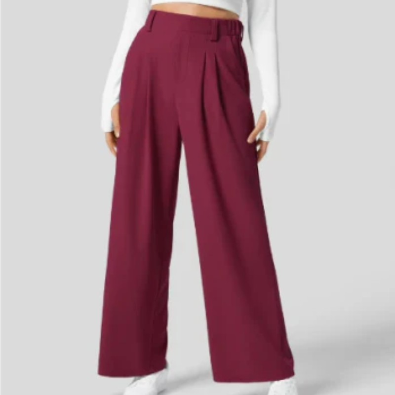 Elegante Hose mit hoher Taille und weitem Bein für Frauen