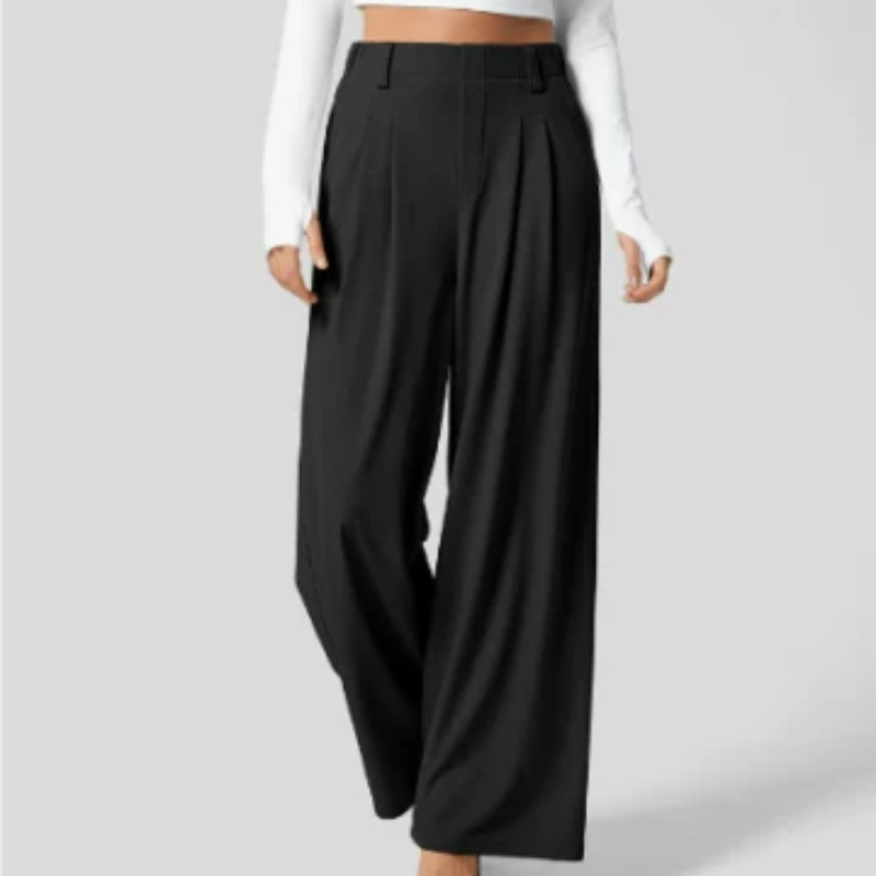 Elegante Hose mit hoher Taille und weitem Bein für Frauen