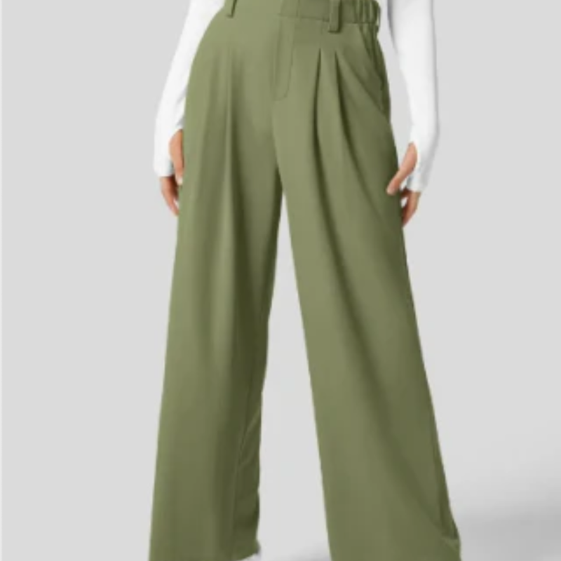 Elegante Hose mit hoher Taille und weitem Bein für Frauen