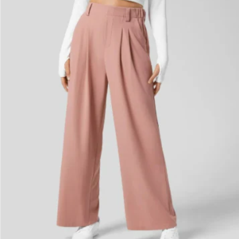 Elegante Hose mit hoher Taille und weitem Bein für Frauen