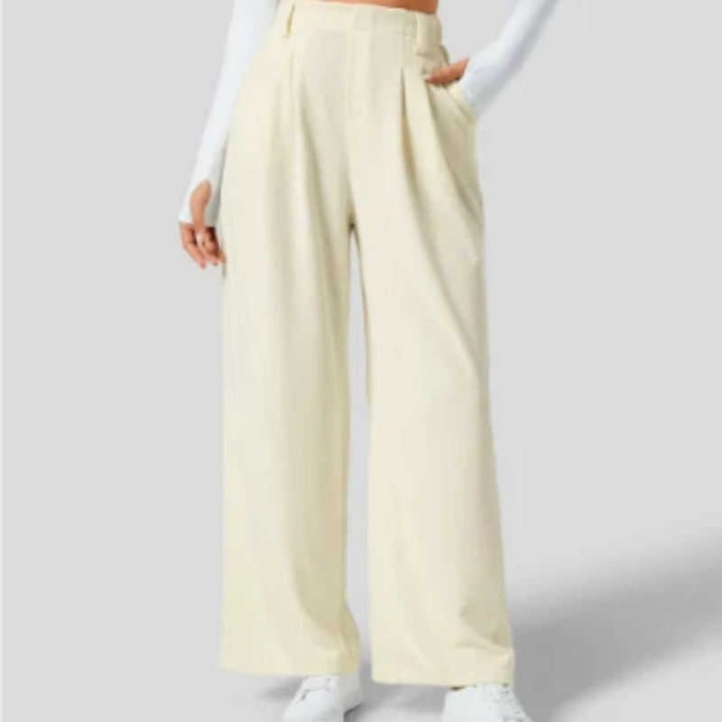 Elegante Hose mit hoher Taille und weitem Bein für Frauen