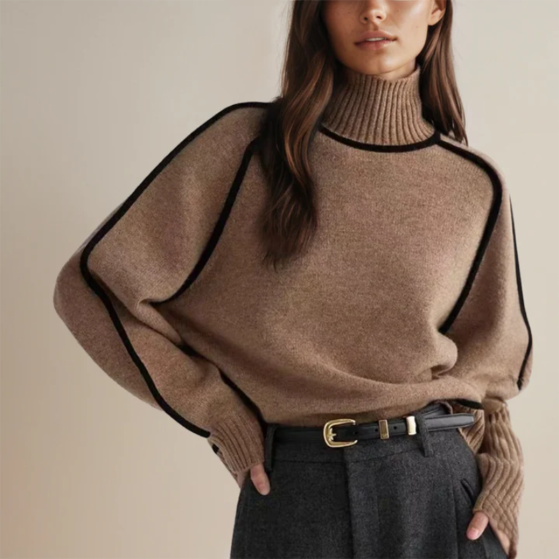 Eleganter Rollkragenpullover in Übergröße für Frauen