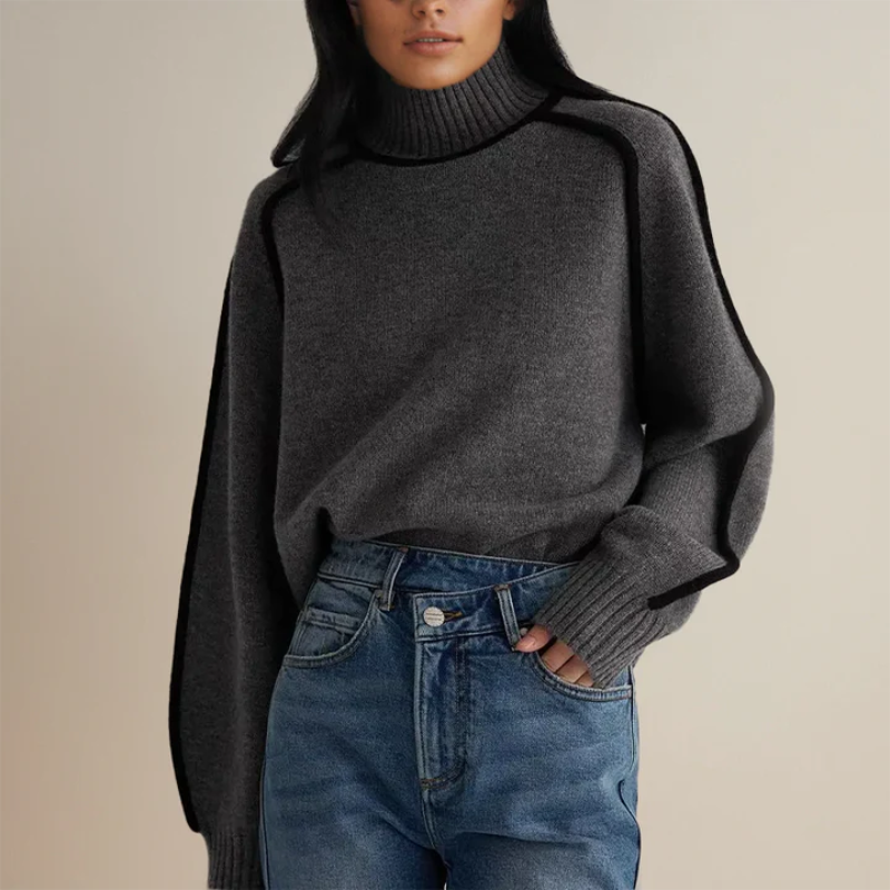 Eleganter Rollkragenpullover in Übergröße für Frauen