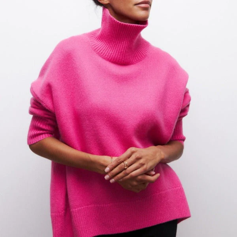 Elegante Oversize Rollkragenpullover für Frauen