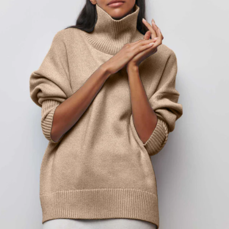 Elegante Oversize Rollkragenpullover für Frauen
