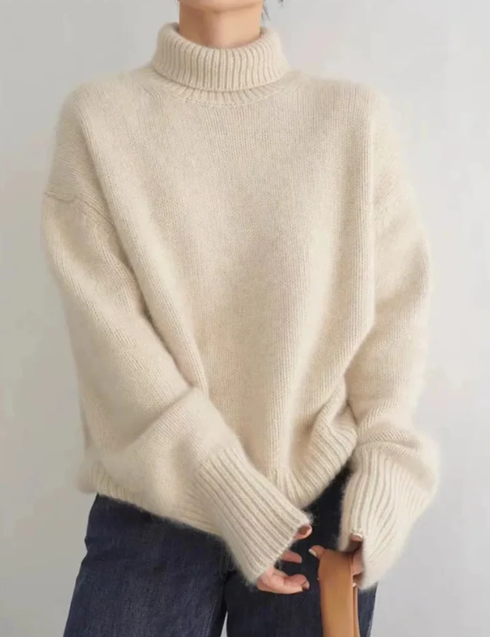 Eleganter Rollkragenpullover in Übergröße für Frauen