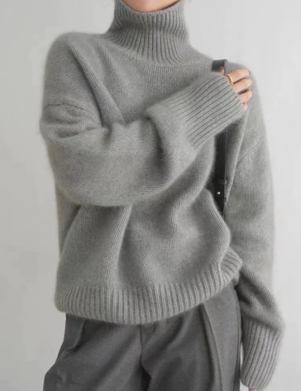 Eleganter Rollkragenpullover in Übergröße für Frauen