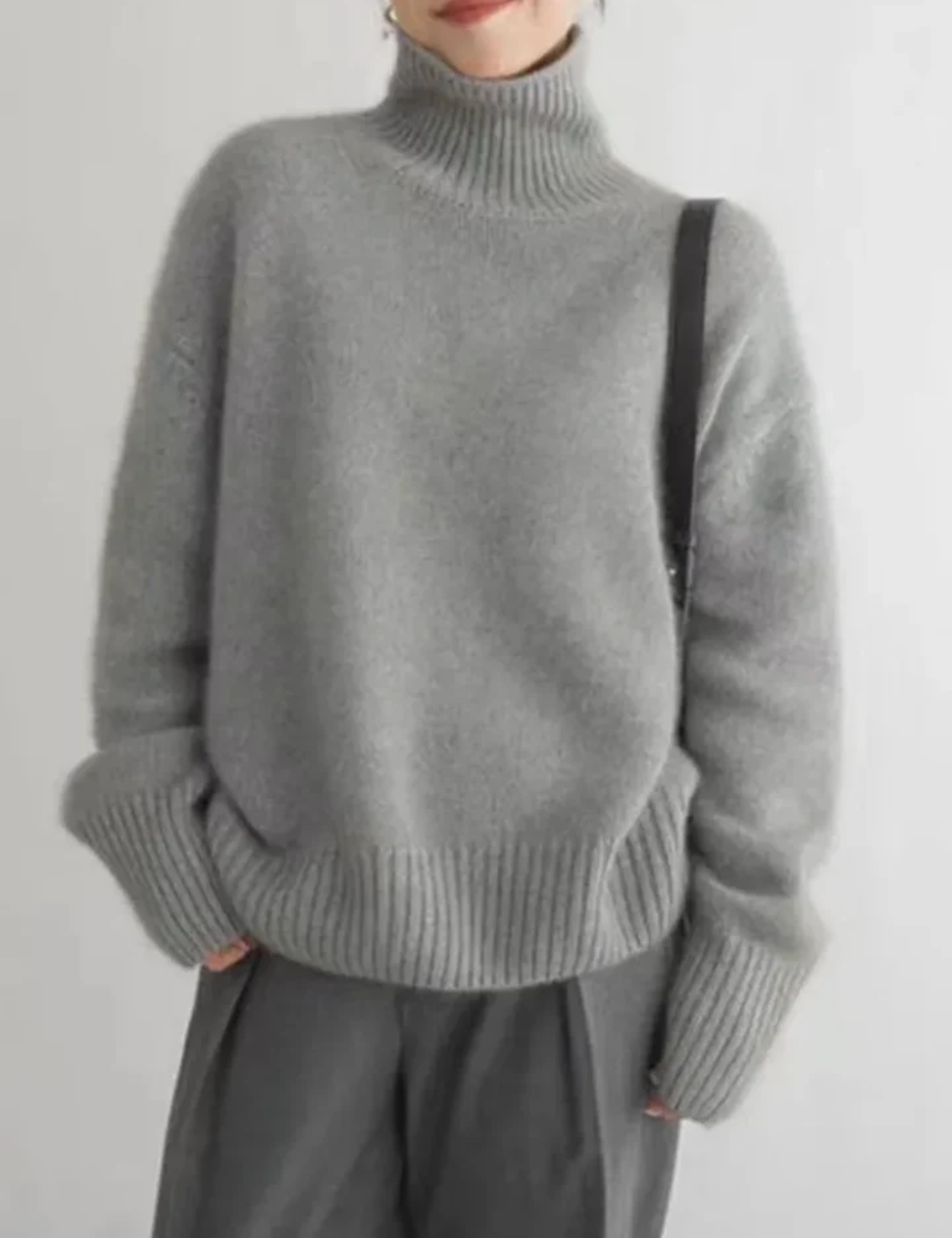 Eleganter Rollkragenpullover in Übergröße für Frauen