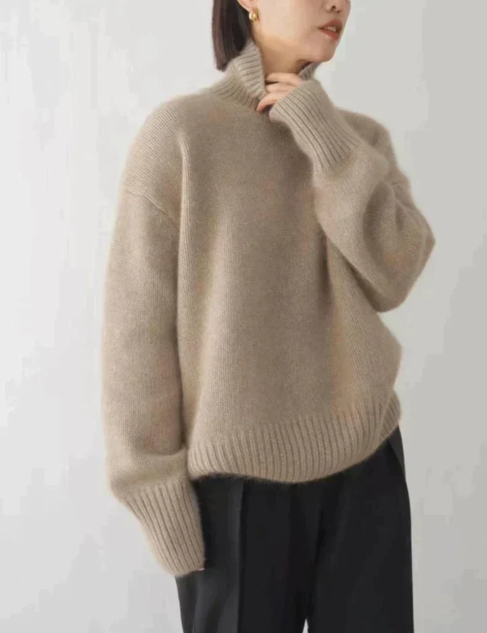 Eleganter Rollkragenpullover in Übergröße für Frauen
