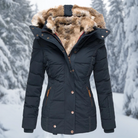 Damen Grün Parka Warme Winterjacke