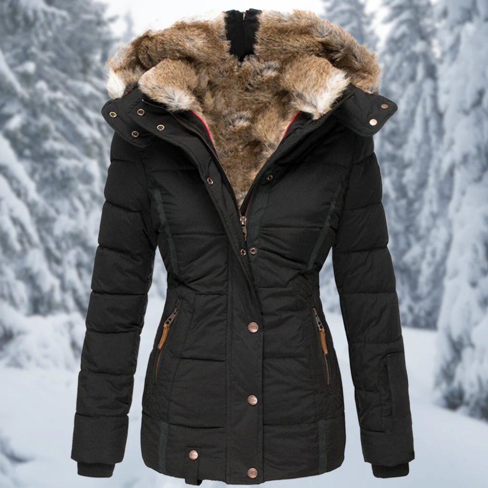 Damen Grün Parka Warme Winterjacke