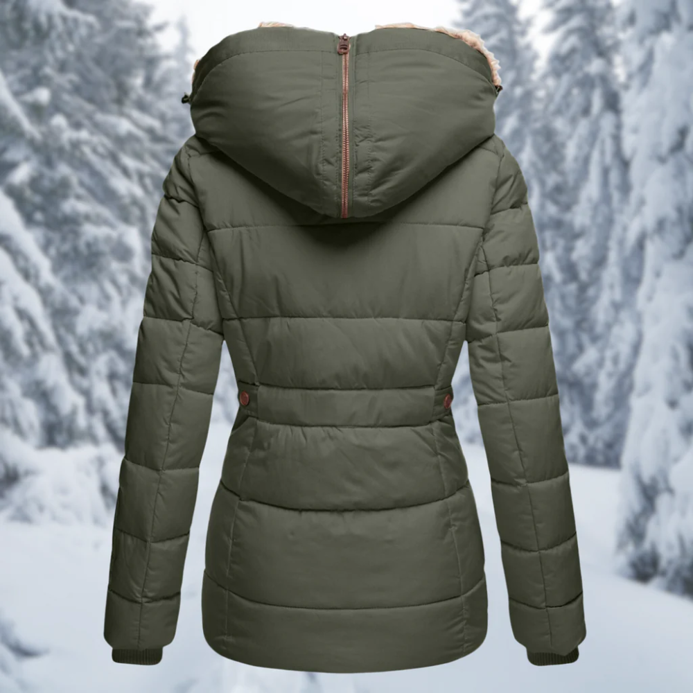 Damen Grün Parka Warme Winterjacke