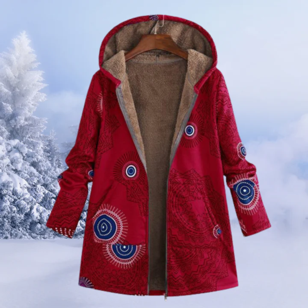 Lange Kapuze Winterjacke für Frauen