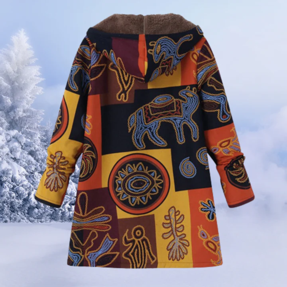 Lange Kapuze Winterjacke für Frauen