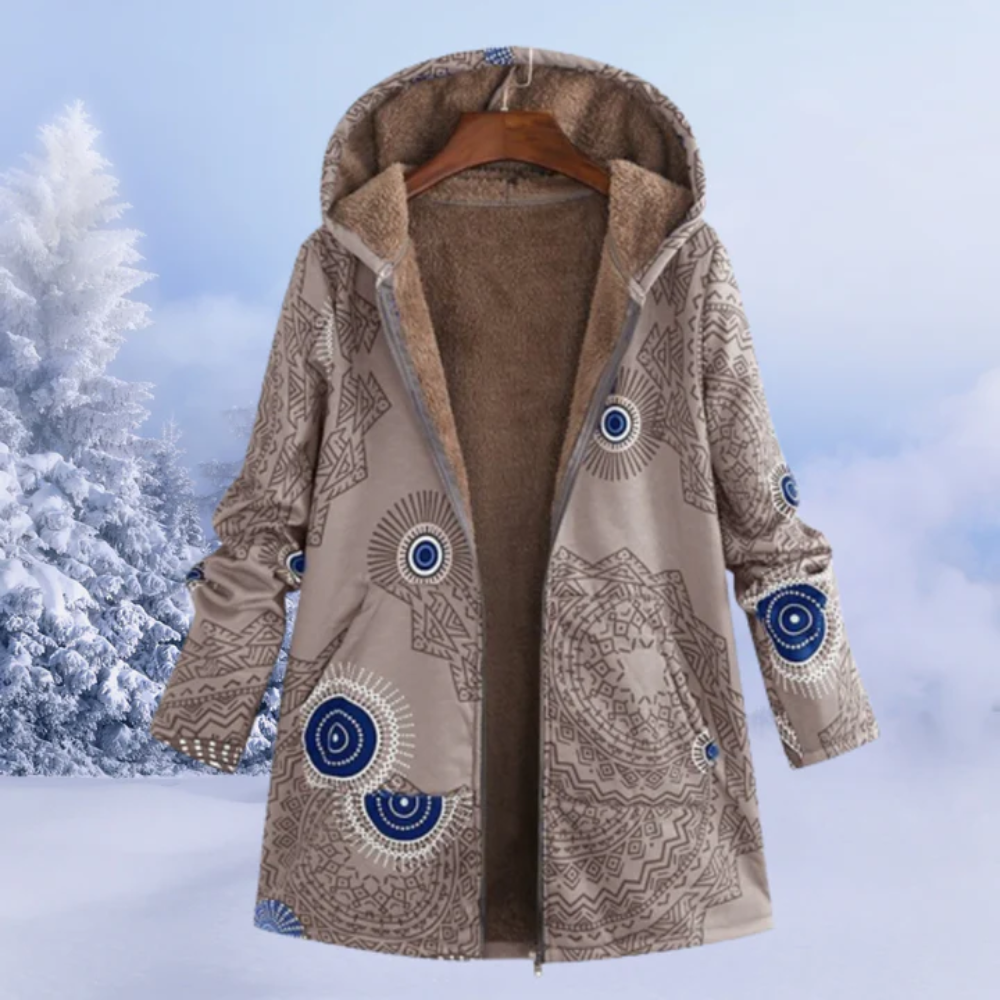 Lange Kapuze Winterjacke für Frauen