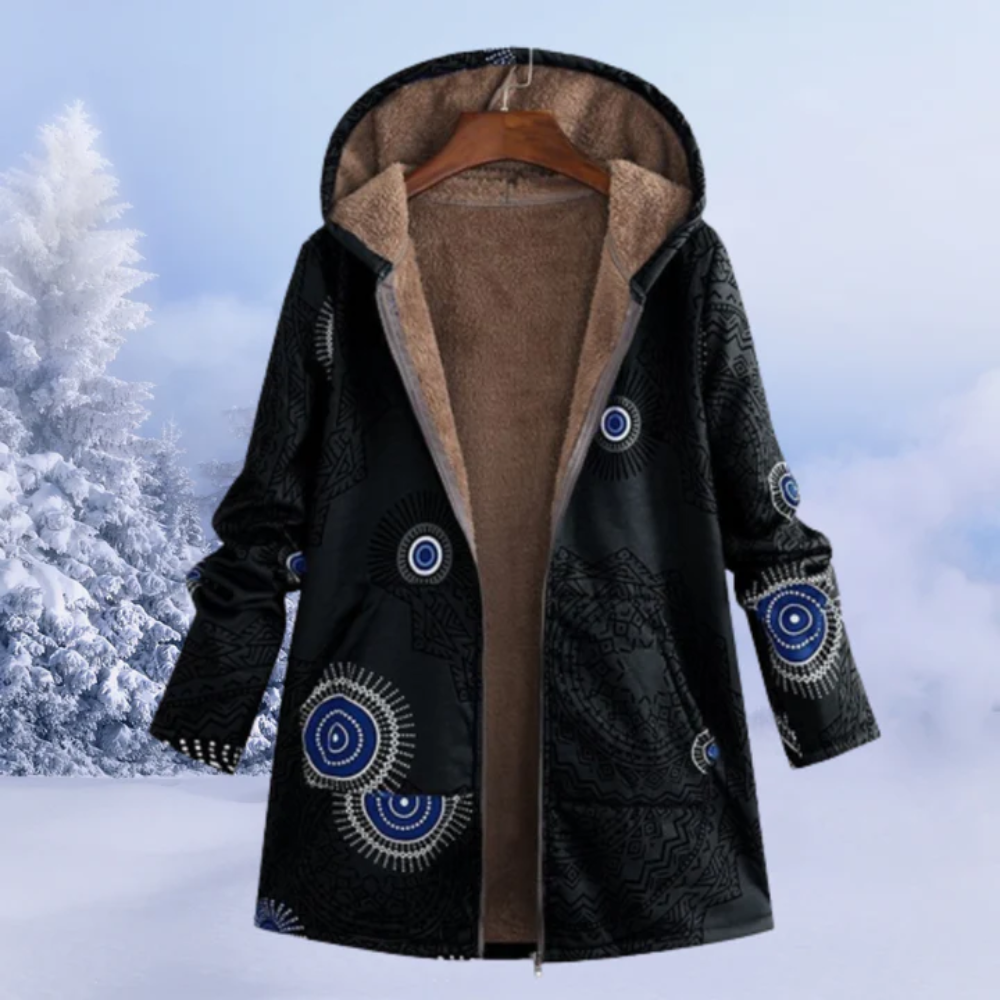 Lange Kapuze Winterjacke für Frauen