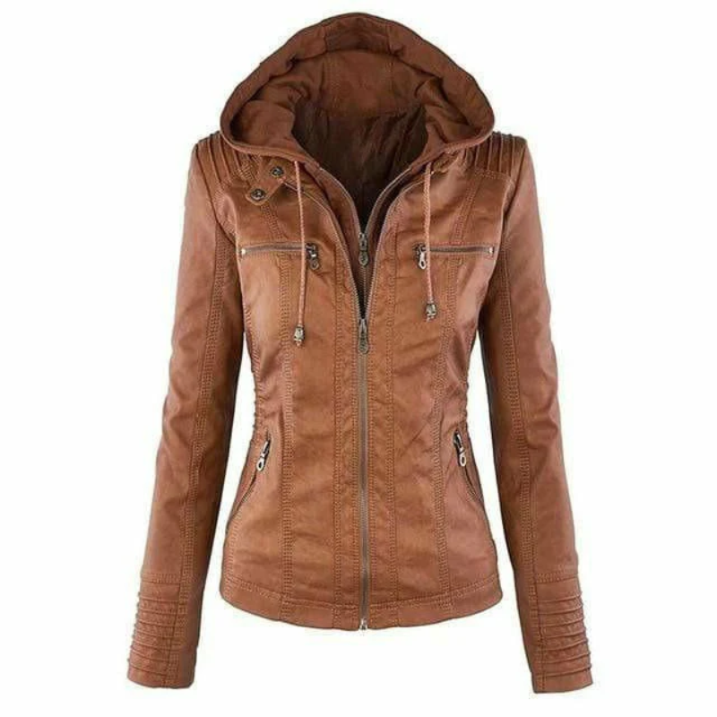 Kurze Kapuze Winterjacke für Frauen