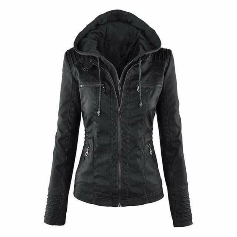 Kurze Kapuze Winterjacke für Frauen