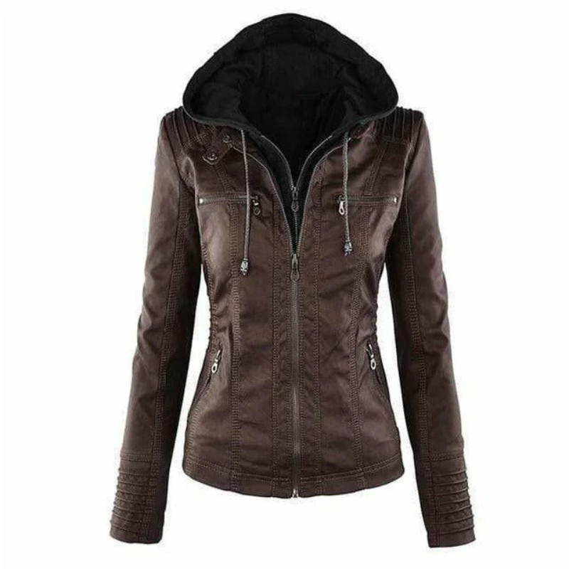 Kurze Kapuze Winterjacke für Frauen