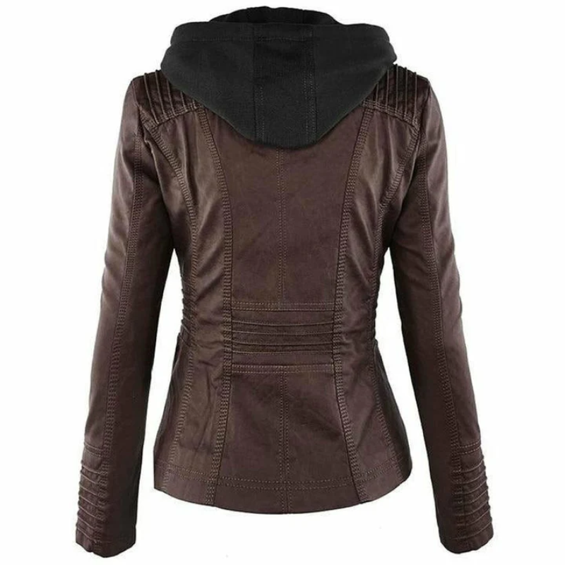 Kurze Kapuze Winterjacke für Frauen