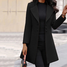 Damen Lang Trenchcoat Schwarz