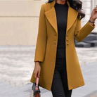 Damen Lang Trenchcoat Schwarz