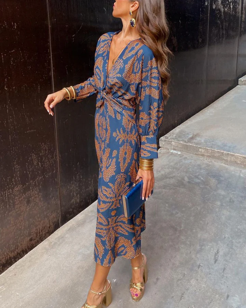 Langarm Abend Maxikleid 