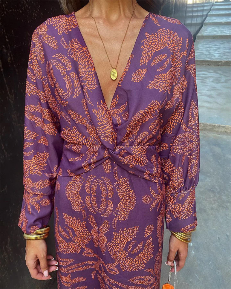 Langarm Abend Maxikleid 