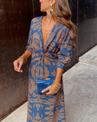 Langarm Abend Maxikleid 