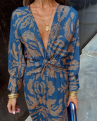 Langarm Abend Maxikleid 