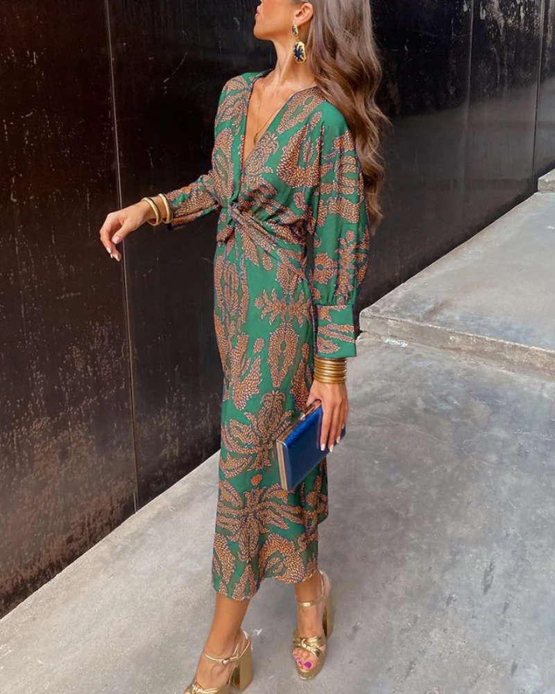 Langarm Abend Maxikleid 