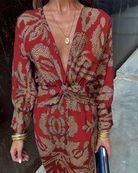 Langarm Abend Maxikleid 