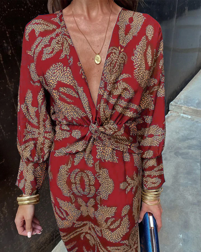 Langarm Abend Maxikleid 