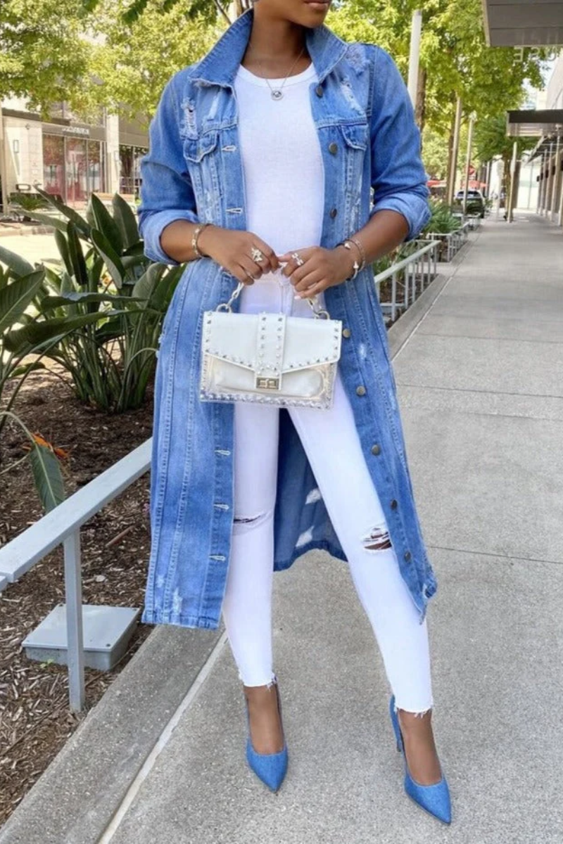 Lange Jeansjacke für Frauen