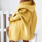 Lange Strickjacke mit Kapuze für Frauen