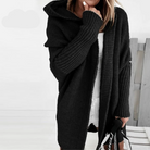 Lange Strickjacke mit Kapuze für Frauen