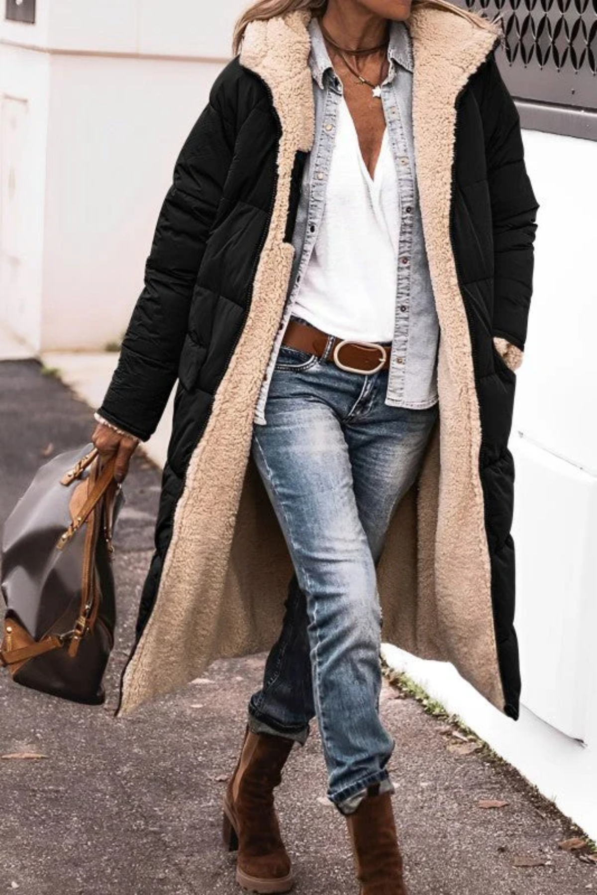 Leichte Daunenjacke Steppjacke Lang