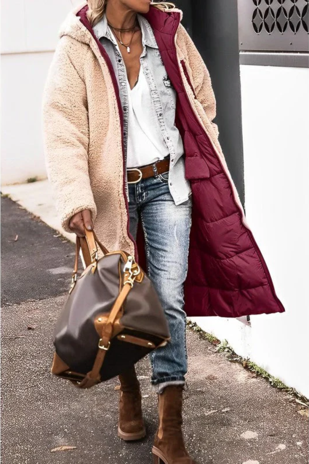 Leichte Daunenjacke Steppjacke Lang