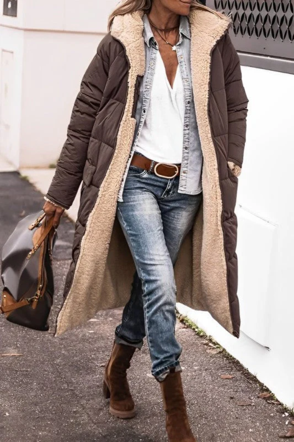 Leichte Daunenjacke Steppjacke Lang