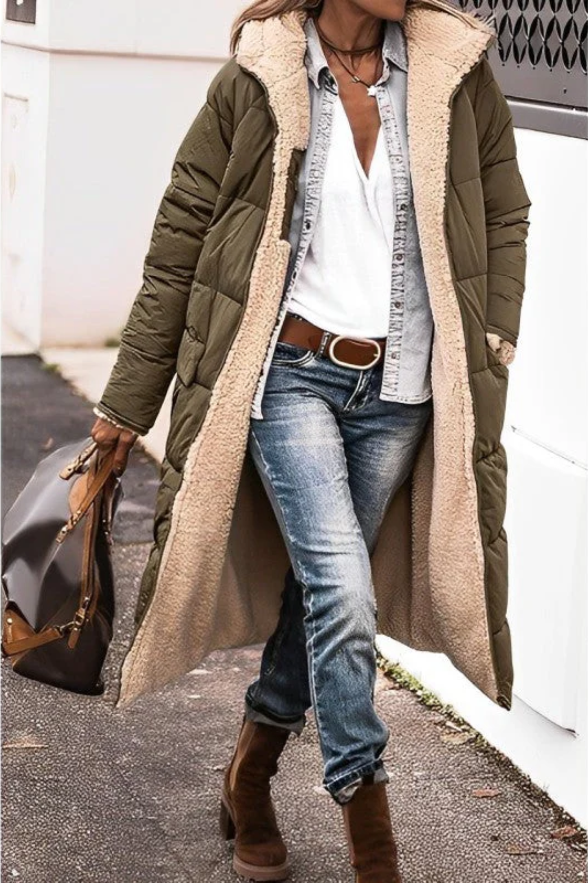 Leichte Daunenjacke Steppjacke Lang