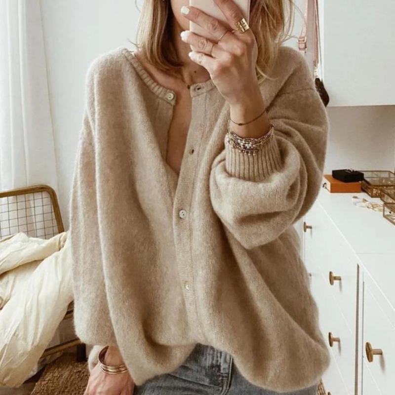 Leichte kurze Strickjacke für Frauen