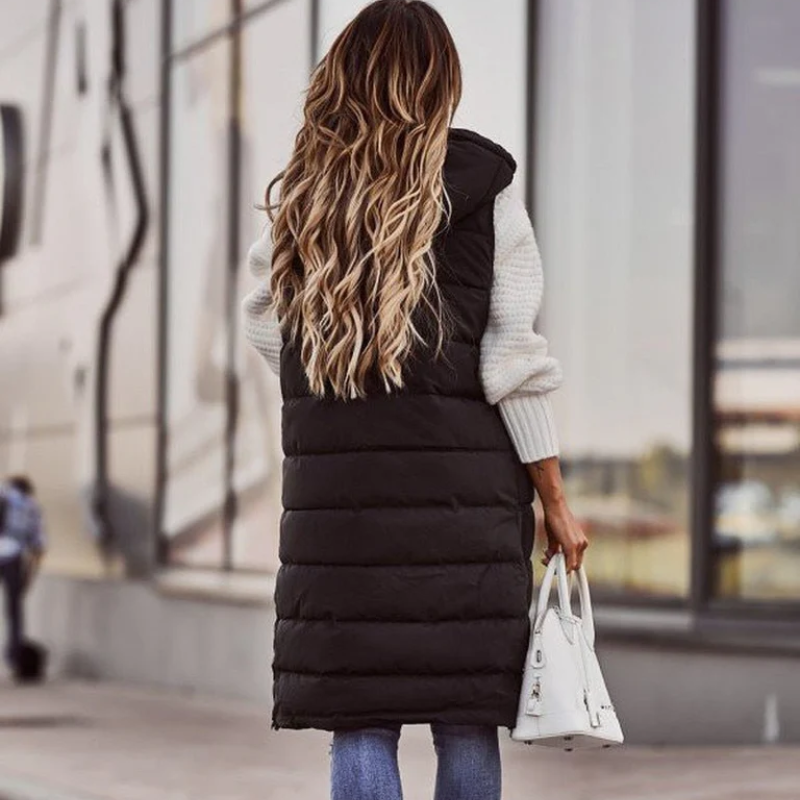 Damen Leichte Steppjacke Daunenjacke Lang