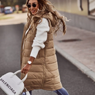 Damen Leichte Steppjacke Daunenjacke Lang